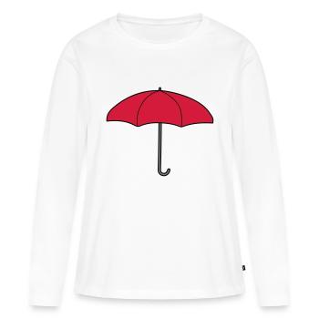 Red Umbrella Design - Women's Premium Organic Long Sleeve Shirt - white - Front - Julia (174cm)