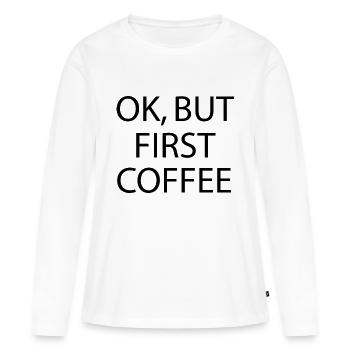 Fun Fun Drôle - T-shirt manches longues Premium bio Femme - blanc - Devant - Julia (174cm)