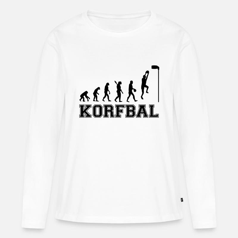 Evolution Korfball2 0 - Frauen Premium Bio Langarmshirt - Weiß
