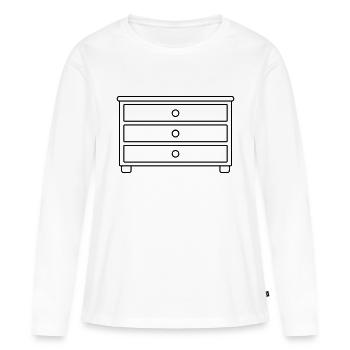 Tiroirs de meubles Commode Design - T-shirt manches longues Premium bio Femme - blanc - Devant - Julia (174cm)