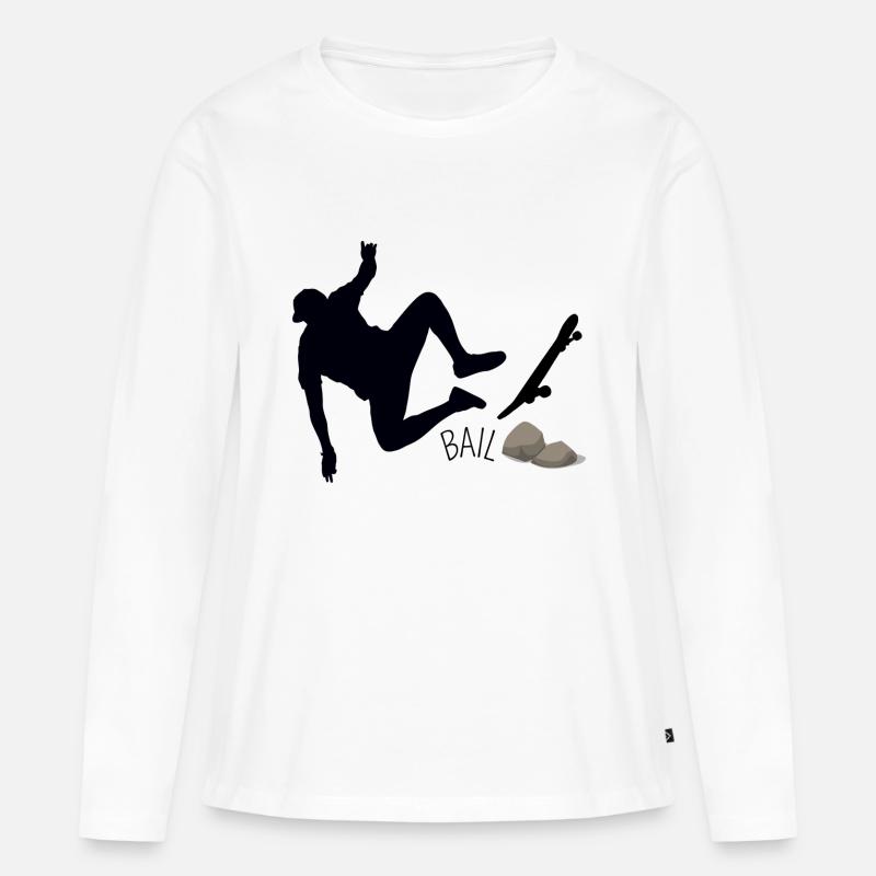 BAIL Skateboard - Frauen Premium Bio Langarmshirt - Weiß