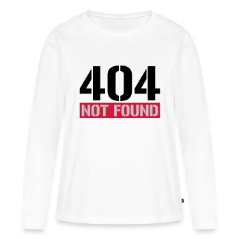 404 message introuvable - T-shirt manches longues Premium bio Femme - blanc - Devant - Julia (174cm)