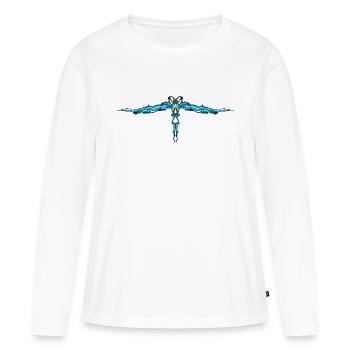 ange bleue - T-shirt manches longues Premium bio Femme - blanc - Devant - Julia (174cm)