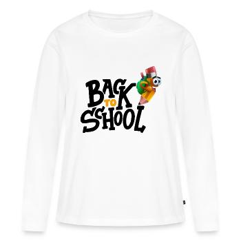 Back To School / Rentrée des Classes - T-shirt manches longues Premium bio Femme - blanc - Devant - Julia (174cm)