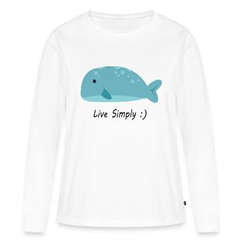 Live Simply - Women's Premium Organic Long Sleeve Shirt - white - Front - Julia (174cm)