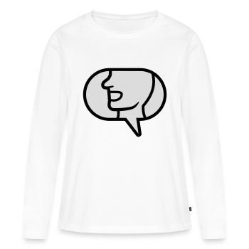 Icône Communiquer bulle de dialogue - T-shirt manches longues Premium bio Femme - blanc - Devant - Julia (174cm)