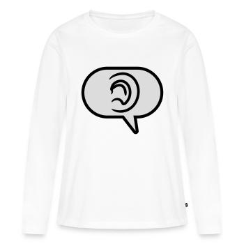 Entendre une bulle de discours de symbole simple - T-shirt manches longues Premium bio Femme - blanc - Devant - Julia (174cm)