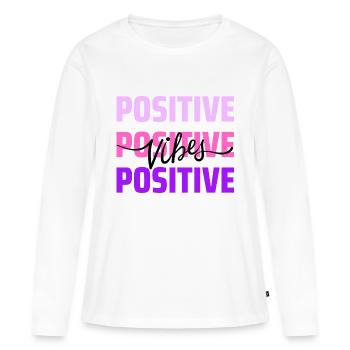 Ondes positives - T-shirt manches longues Premium bio Femme - blanc - Devant - Julia (174cm)