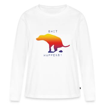 Shit happens! Hund gets shit done - Frauen Premium Bio Langarmshirt - Weiß - Vorne - Julia (174cm)