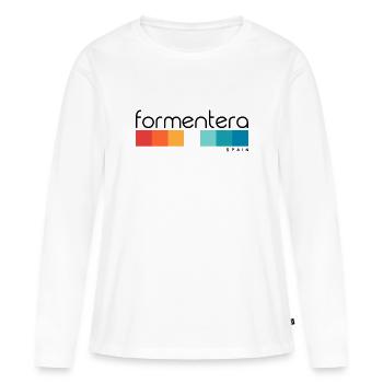 Formentera - Spain - Islas Baleares - Balearen - Frauen Premium Bio Langarmshirt - Weiß - Vorne - Julia (174cm)