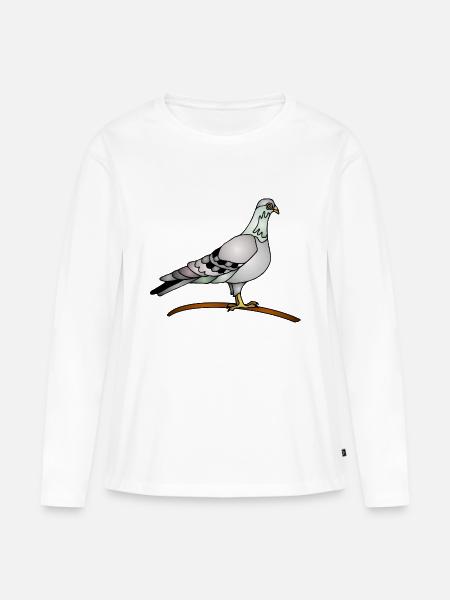 Ptak - Ekologisk långärmad premium-T-shirt dam - vit