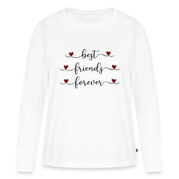 beste Freunde - Frauen Premium Bio Langarmshirt - Weiß - Vorne - Julia (174cm)