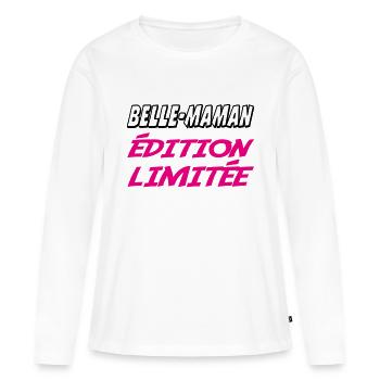 SCHÖNE MAMA Limitierte Auflage - Frauen Premium Bio Langarmshirt - Weiß - Vorne - Julia (174cm)