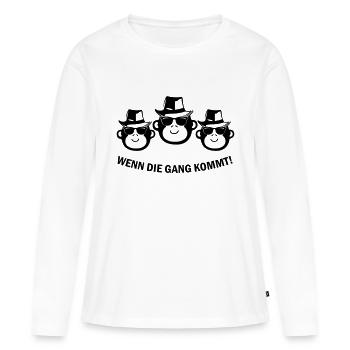 affen gang - Frauen Premium Bio Langarmshirt - Weiß - Vorne - Julia (174cm)
