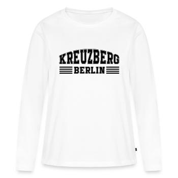 Berlin Kreuzberg - T-shirt manches longues Premium bio Femme - blanc - Devant - Julia (174cm)