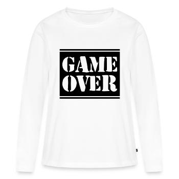 Fin du jeu - T-shirt manches longues Premium bio Femme - blanc - Devant - Julia (174cm)