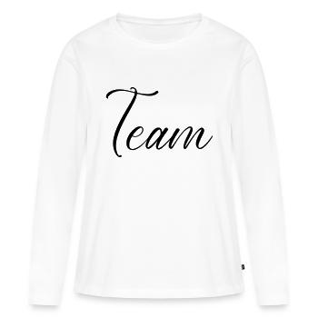Équipe - T-shirt manches longues Premium bio Femme - blanc - Devant - Julia (174cm)