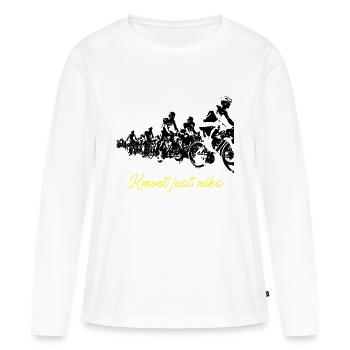 Kmoet just nothing, Dialecte anversois Chemises - T-shirt manches longues Premium bio Femme - blanc - Devant - Julia (174cm)