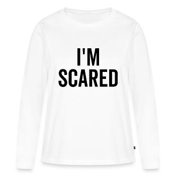 J’ai peur - T-shirt manches longues Premium bio Femme - blanc - Devant - Julia (174cm)