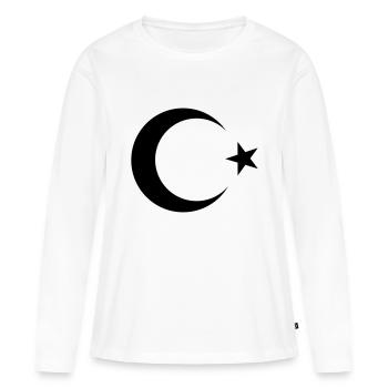 Turquie Türkiye Moon Star - T-shirt manches longues Premium bio Femme - blanc - Devant - Julia (174cm)