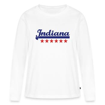 Indiana - T-shirt manches longues Premium bio Femme - blanc - Devant - Julia (174cm)