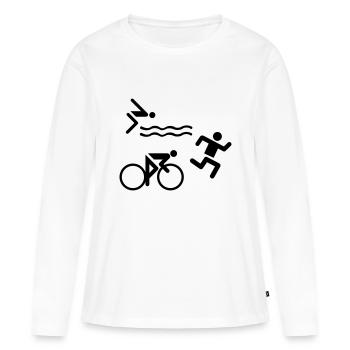 Triathlon - T-shirt manches longues Premium bio Femme - blanc - Devant - Julia (174cm)