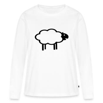 sheep, lamb, lambs, wool, black, goat, stupid - Women's Premium Organic Long Sleeve Shirt - white - Front - Julia (174cm)