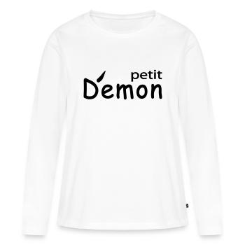 Petit démon - T-shirt manches longues Premium bio Femme - blanc - Devant - Julia (174cm)