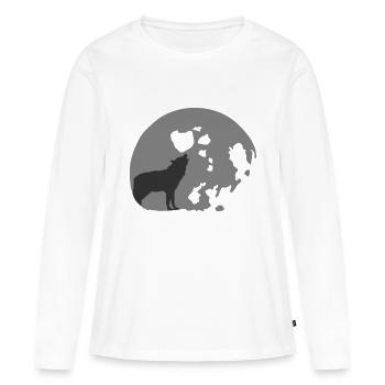 pleine lune - T-shirt manches longues Premium bio Femme - blanc - Devant - Julia (174cm)