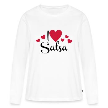 salsa - Frauen Premium Bio Langarmshirt - Weiß - Vorne - Julia (174cm)