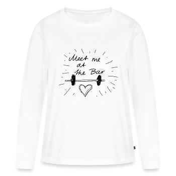 Meet me at the bar - Women's Premium Organic Long Sleeve Shirt - white - Front - Julia (174cm)