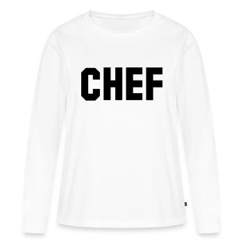 chef - Frauen Premium Bio Langarmshirt - Weiß - Vorne - Julia (174cm)
