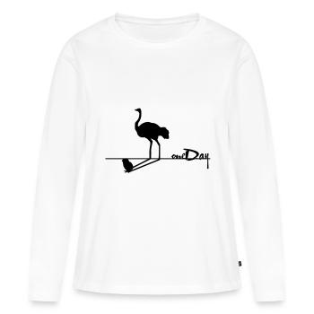 Un jour, un jour, quand je serai grand - T-shirt manches longues Premium bio Femme - blanc - Devant - Julia (174cm)