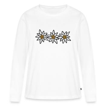 Edelweiss Trio - T-shirt manches longues Premium bio Femme - blanc - Devant - Julia (174cm)