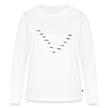 Migrating - Women's Premium Organic Long Sleeve Shirt - white - Front - Julia (174cm)