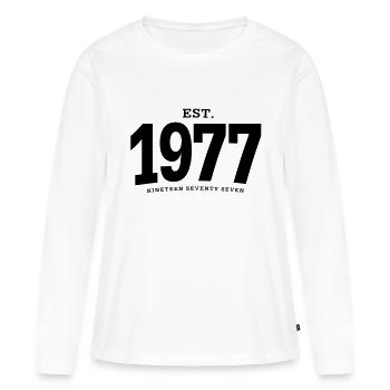 EST. 1977 Nineteen Seventy Seven - Women's Premium Organic Long Sleeve Shirt - white - Front - Julia (174cm)