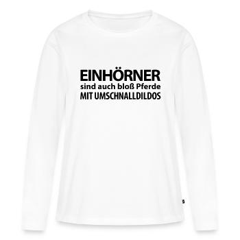 licorne cheval fée fée gode ponyhof - T-shirt manches longues Premium bio Femme - blanc - Devant - Julia (174cm)