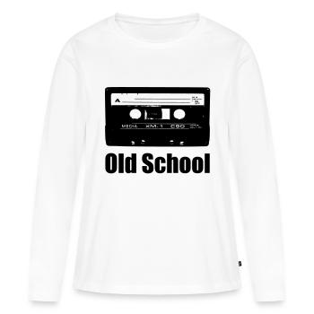 cassette - T-shirt manches longues Premium bio Femme - blanc - Devant - Julia (174cm)