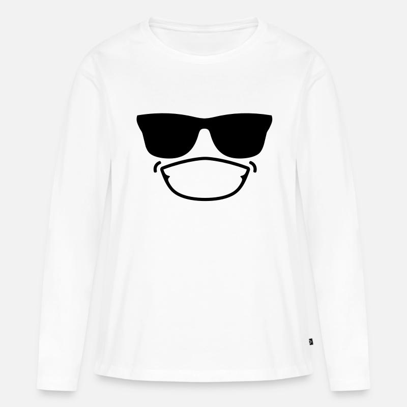 smiley12b - Frauen Premium Bio Langarmshirt - Weiß