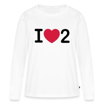 j'aime 2 - T-shirt manches longues Premium bio Femme - blanc - Devant - Julia (174cm)