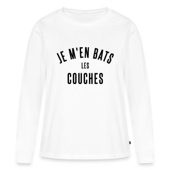 couches - T-shirt manches longues Premium bio Femme - blanc - Devant - Julia (174cm)