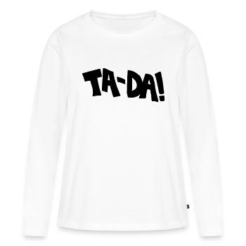 Comic, Kaboom, Tada, Elektro, Hallo, Techno, Fun, - Frauen Premium Bio Langarmshirt - Weiß - Vorne - Julia (174cm)