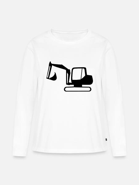 Bagger - Frauen Premium Bio Langarmshirt - Weiß