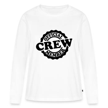 Cooler Official Crew Member Stamp (Cachet du membre de texte officiel de l’équipage Cooler) - T-shirt manches longues Premium bio Femme - blanc - Devant - Julia (174cm)