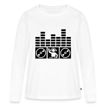 DJ - T-shirt manches longues Premium bio Femme - blanc - Devant - Julia (174cm)