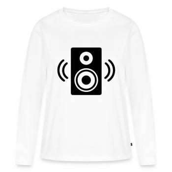 Haut-parleur - T-shirt manches longues Premium bio Femme - blanc - Devant - Julia (174cm)