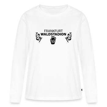 FRANKFURT WALDSTADION – Fussball Apfelwein Gerippt - Frauen Premium Bio Langarmshirt - Weiß - Vorne - Julia (174cm)