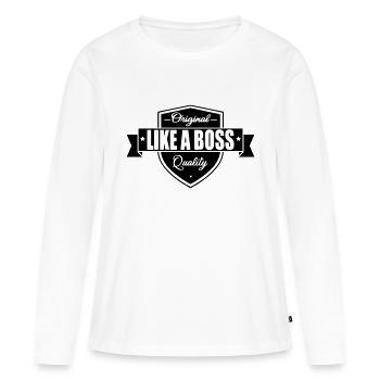 Like a Boss - T-shirt manches longues Premium bio Femme - blanc - Devant - Julia (174cm)