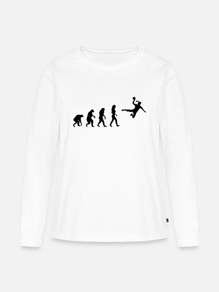 frauenhandball evolution - Frauen Premium Bio Langarmshirt - Weiß