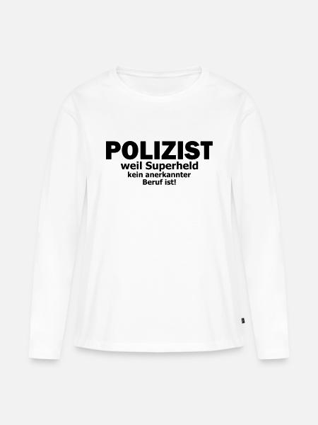 Polizist - Frauen Premium Bio Langarmshirt - Weiß